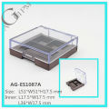 Spécial Transparent couvercle rectangulaire ombre à paupières cas AG-ES1087A, AGPM empaquetage cosmétique, couleurs/Logo personnalisé